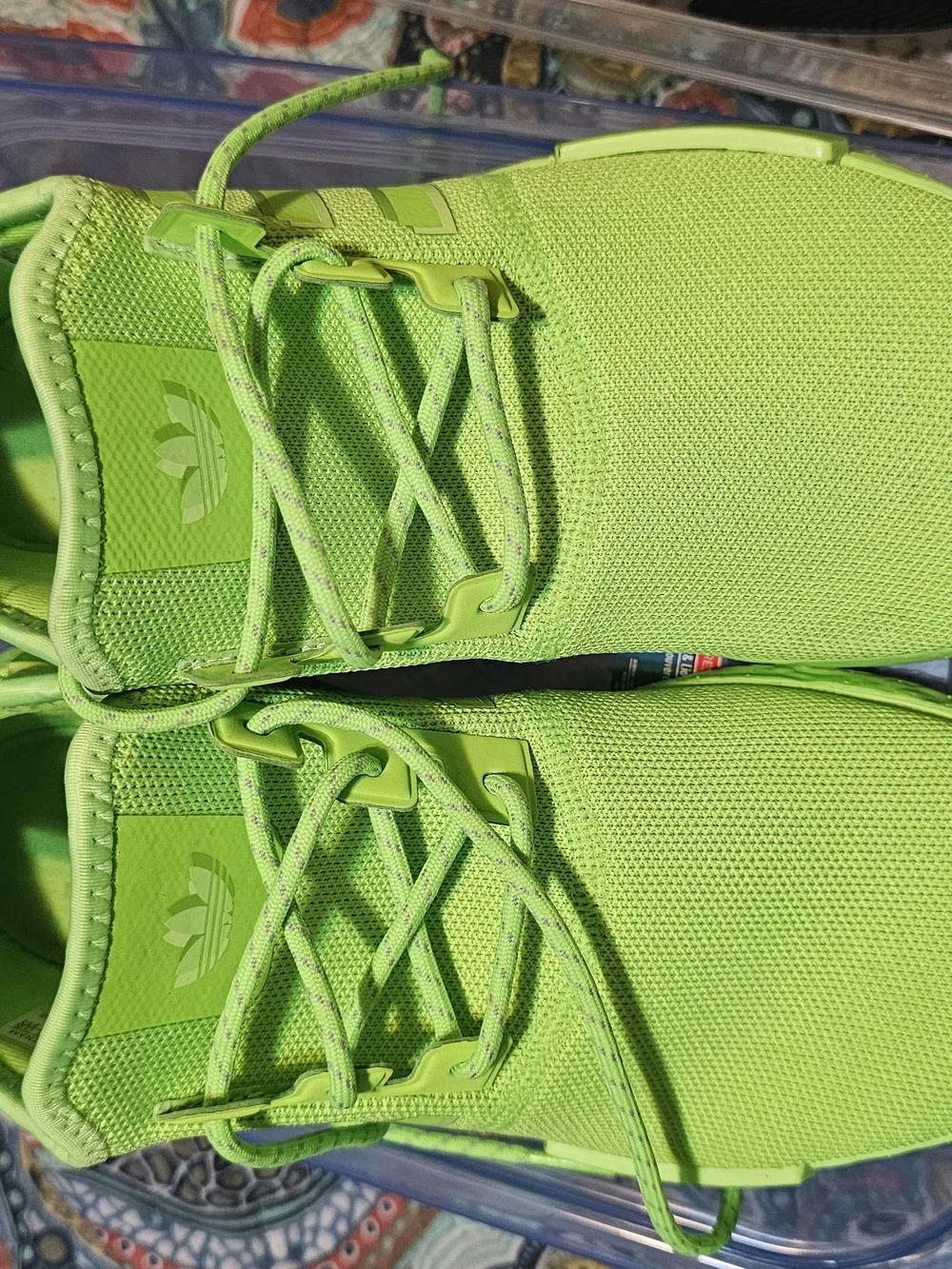 adidas Neon Green Slip-On Athletic Sneakers Womens Size 8.5 Or Mens 10